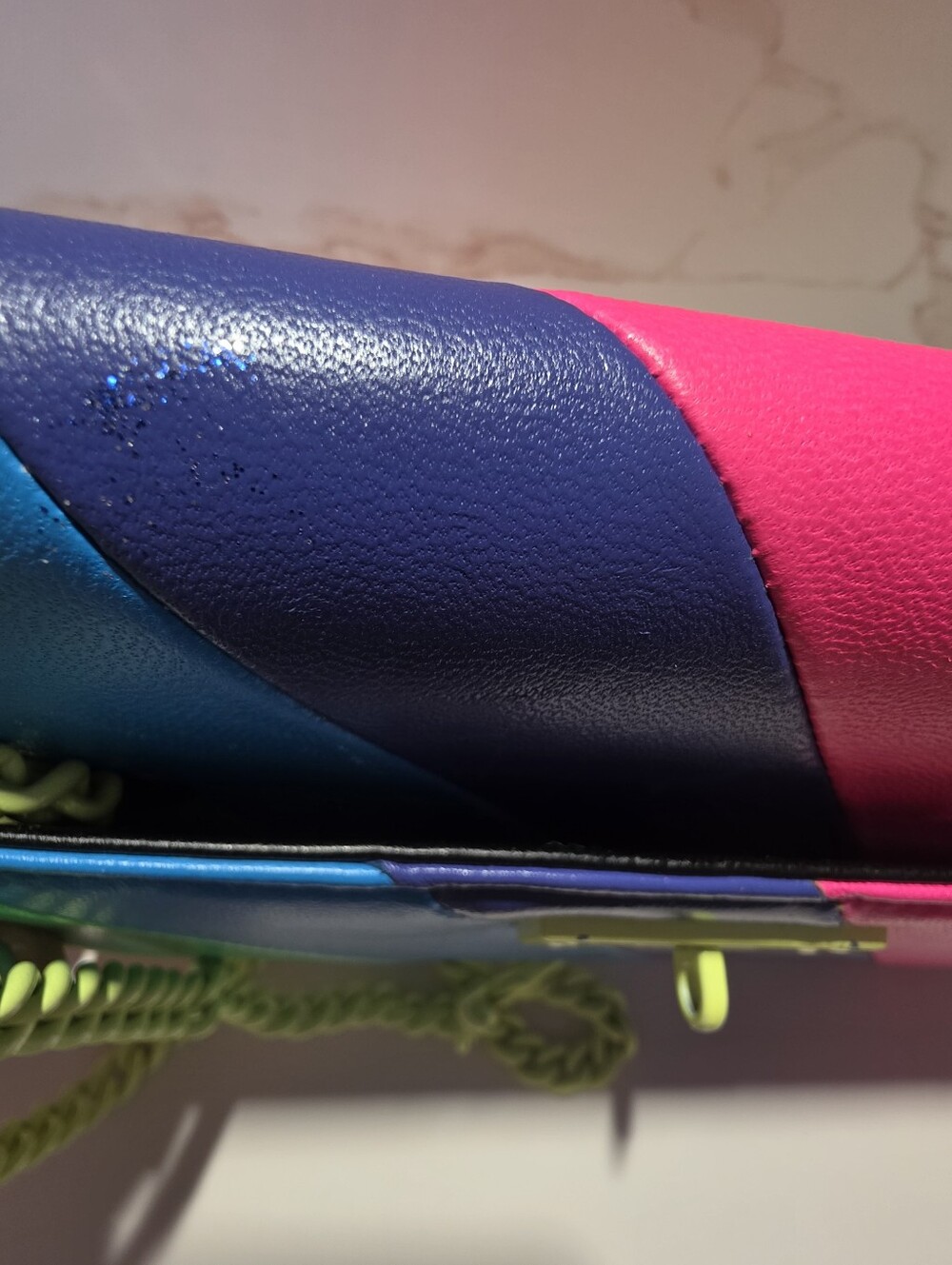 Kurt Geiger London Brixton Chain Wallet in Neon Rainbow. - Picture 8 of 8